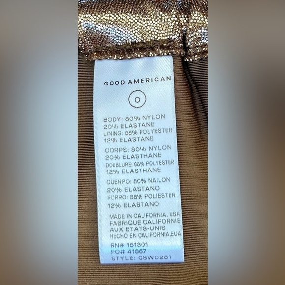 NWT Good American Shiny Mocha Foil Ruched Bikini Bottom, XS (0) - Picture 10 of 11